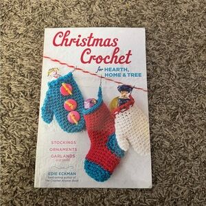 Christmas Crochet Book with Festive Red, Blue & Cream Cover
